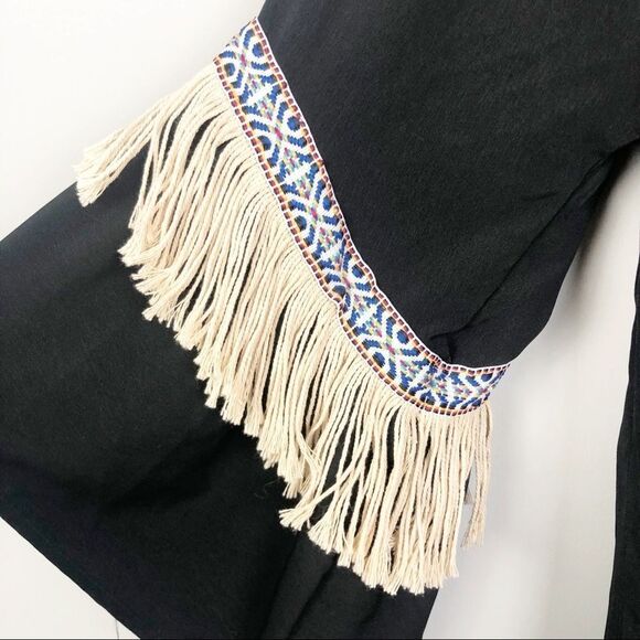 BLACK BEAD USA | Boho Mini Tunic/Dress Fringe Women’s Size Small - Picture 5 of 5